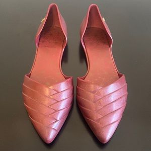 Melissa Jelly d’Orsay Pointed Toe Flats in Wine Red